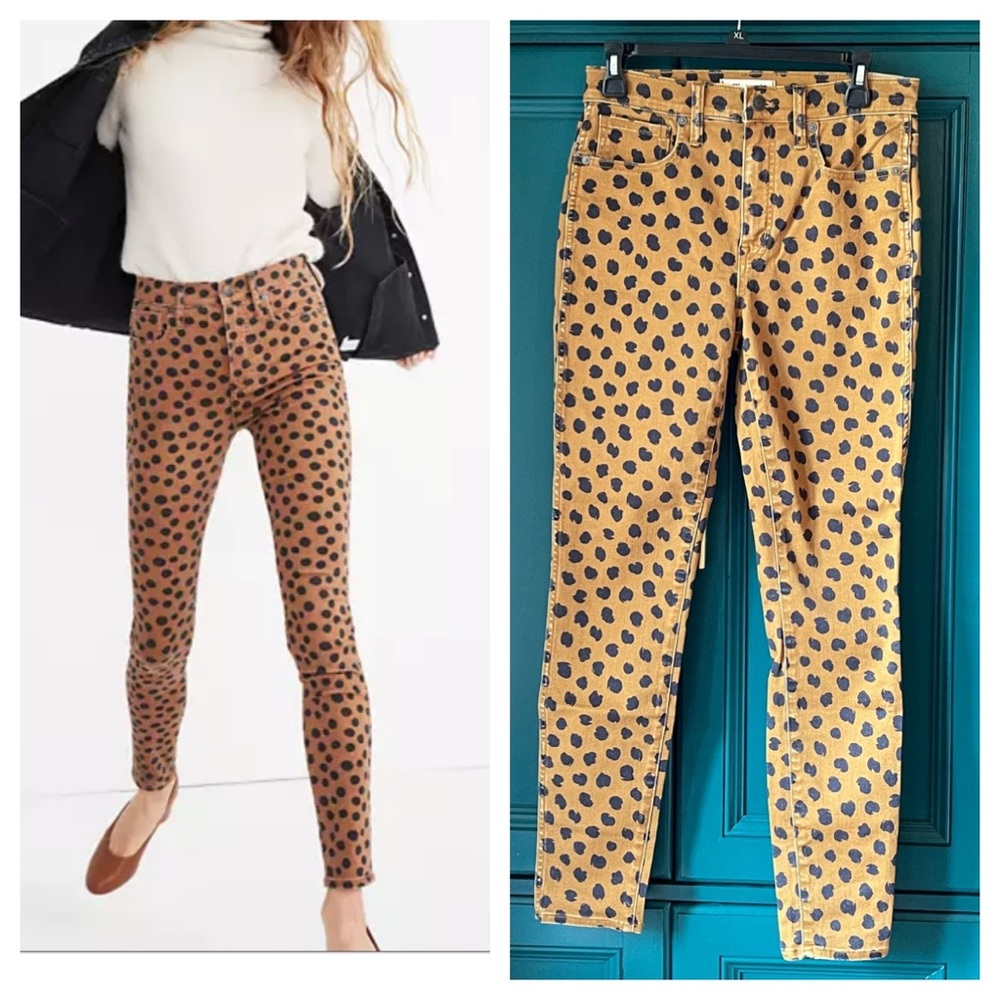 Madewell 10" High-Rise Skinny Jeans in Leopard Dot